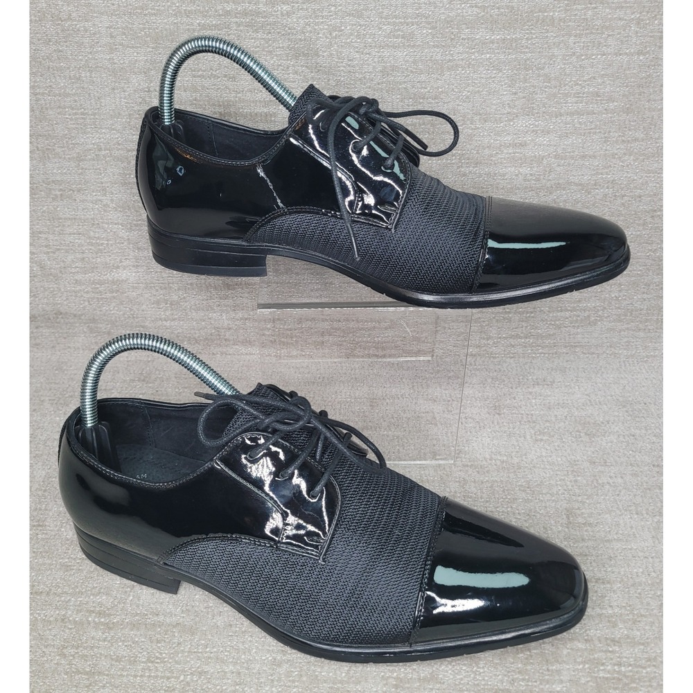 Stacy Adams Mens 21912-001 Black Patent Mesh Cap Toe Derby Dress Shoes 7.5M